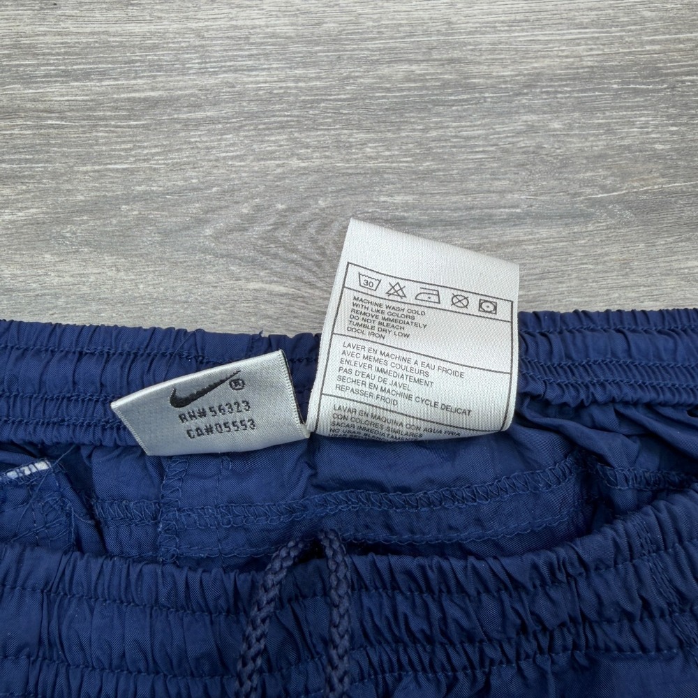 Nike Track Pants Mens Medium Blue Baggy Woven Windbreaker Ankle Zip Swoosh Y2K - Picture 7 of 14